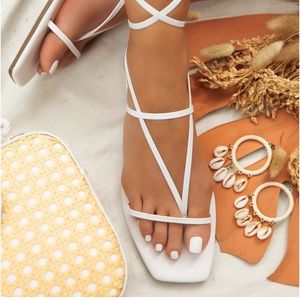 White paradise sandals